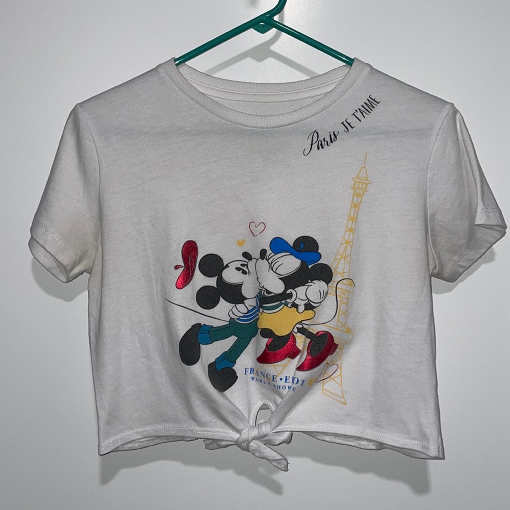 Disney Epcot Minnie & Mickey in France Kissing Crop Top